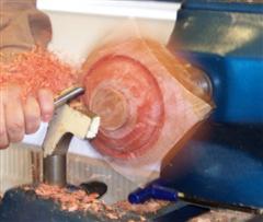 Turning the outside of the square edged bowl